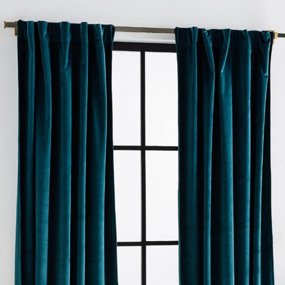 Anthropologie Other - Anthropologie Teal Velvet Curtains